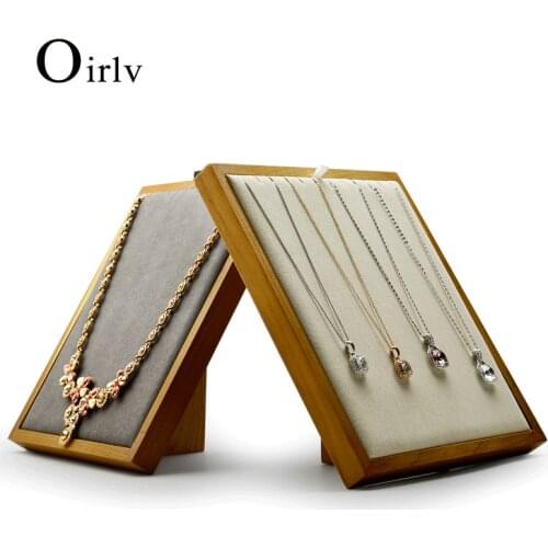 Oirlv Solid Wood Jewelry Folding Necklace Plate Three-Dimensional Photo Frame Style Display Stand Jewelry Counter Display Props