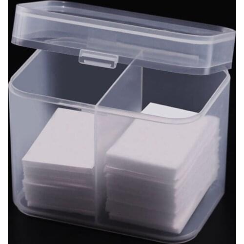 2 Grid Plastic Storage Box With Lid Unloading Cotton Manicure Tool Cosmetic Wash Towel Storage Box Nail Pen Container Organizer