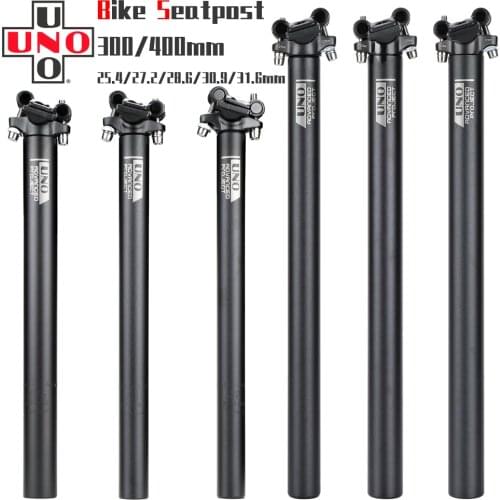 UNO Bicycle Seatpost Ultralight Aluminum MTB Road Mountain Bike Seat Post Seat Tube 25.4/27.2/30.9/31.6*350/400mm Bicycle Parts