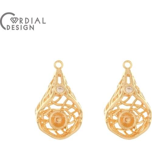 Cordial Design 20Pcs 14*23MM Jewelry Accessories/DIY Parts/Jewelry Findings & Component/Genuine Gold Plating/Hand Made/CZ Charms