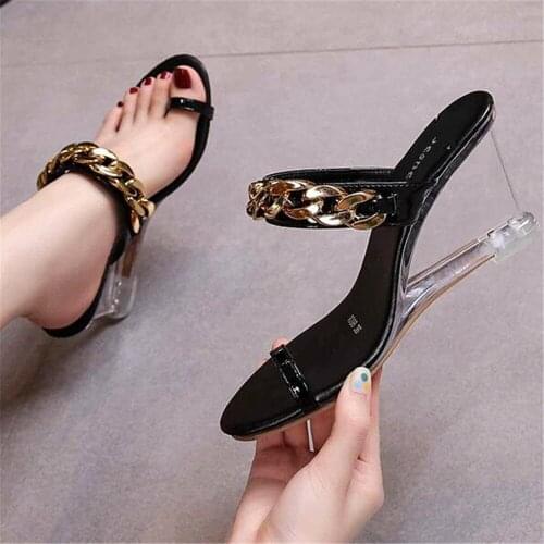 Wedge Clip Toe Slides Womens New Style Sexy Summer Open Toe Shoes Female Simple Flip Flop Transparent Sole Candy Slippers 34-43