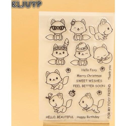 KLJUYP Cute Foxy Transparent Clear Silicone Stamp/Seal for DIY scrapbooking/photo album Decorative clear stamp sheets