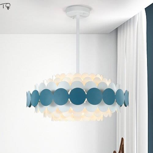 Nordic Design Fashion Iron Art Led Chandelier Lighting Modern Atmosphere Simple Suspension Luminaire Living Room Bedroom Studio