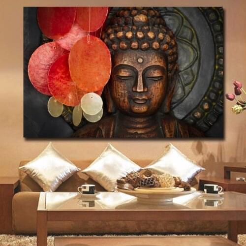 Buddha statue Wall Art Poster Print on Canvas Painting Pictures For Living Room Decoration BuddhismTemple