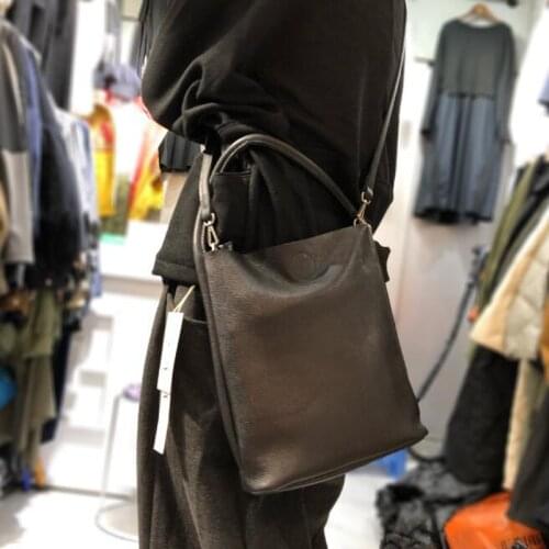 New Bag Genuine Leather Handbags Simple Bolsa Feminina Casual Womens Crossbody Shoulder Bag Multi Wear Lady Big Bucket Handbag