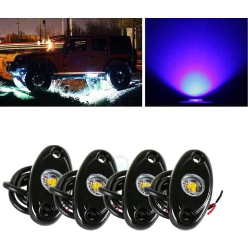 4PCS Car Underglow LED Neon Trail Rig Light Atmosphere Rock Undercar Auto 4x4 Bottom Underbody Decoration Undercar Lamp 12V 24V