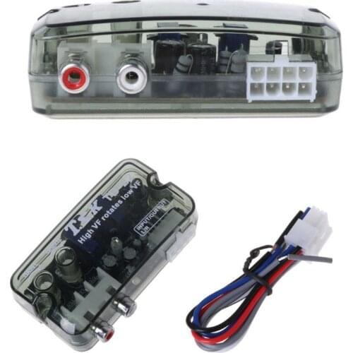 TD-22 RCA Stereo High to Low Adjustable Frequency Line Speaker Level Converter 12V Auto Car Audio Converter Adapter