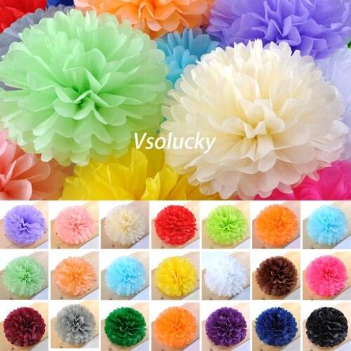 15cm 20cm 25cm 37cm Tissue Paper Pom Poms Paper Flowers Ball New Year Decorations Birthday Wedding Party