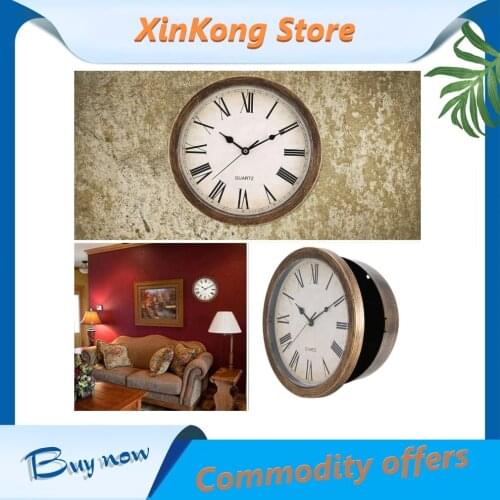 Vintage Wall Clock Safe Box Secret Storage Box Wall Clock Safe Money Jewelry Valuables Storage Box Home Decoration