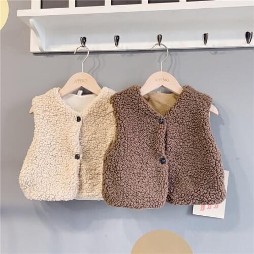 Unisex Baby Vest Autumn Winter Thicken Lambswool Jackets for Girls Boys Clothing Toddler Kids Waistcoat Childrens Coats 2019