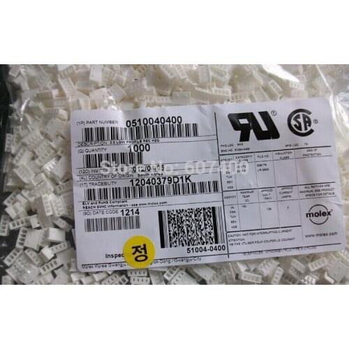 0510040400 CONN RCPT HOUSING 2MM 4POS SGL 51004-0400 MOLEX Connectors terminals housings 100% new and original parts 510040400