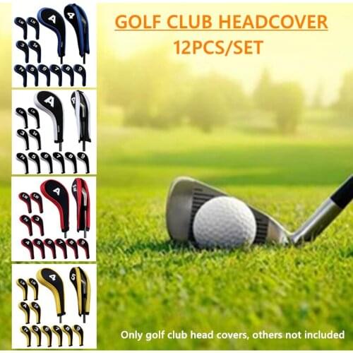12Pcs Professional Golf Club Head Covers Outdoor Portable Golf Sports Protective Pouch Durable Tool