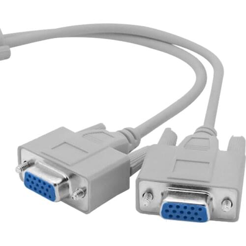 15 Pin VGA Male to 2 Female Y Splitter Video Cable SVGA Monitor Adapter Extension Converter Lead for PC TV Projectors