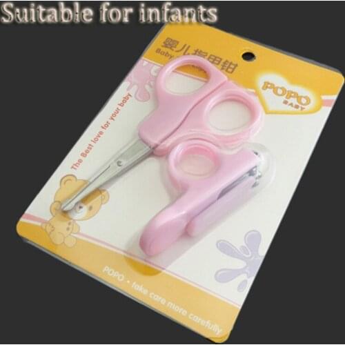 2Pcs/1Set Lovely Mini Baby Nail Care Antiskid Stainless Safety Clipper Trimmer Blue Pink Convenient Daily Baby Nail Care Set