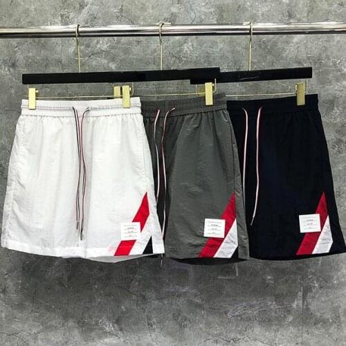 2021 Fashion TB THOM Brand Casual Shorts Men Women Summer Beach Shorts Sports Trousers Patchwork Panelled Jogger Track Shorts