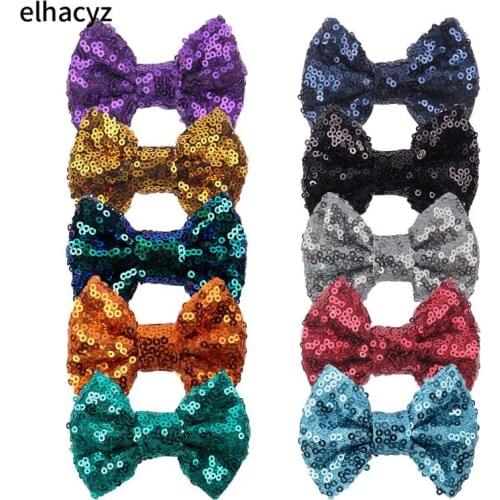 25pcs/lot 2021 NEW 54 Colors 3'' Mini Glitter Sequin Hair Bow Cute Hair Clip Barrette Party Headwear Girls DIY Hair Accessories
