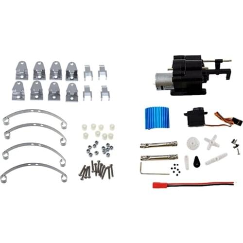 3PCS 2 Speed Gear Box With 370 Motor Drive Shaft For WPL B1/1/14/16/24 C14 & 1X Lifting Lugs Large Stroke Steel Plate