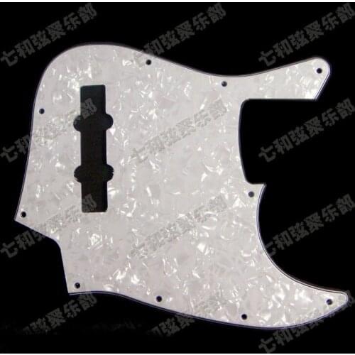 White Pearl Celluloid & PVC 3-Ply Bass Guitar Pickguard Pickguard 10 Hole with Mounting screw