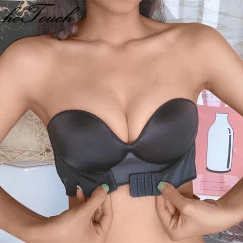 Seamless Bralette ABC CupWomen Invisible Bras Front Closure Sexy Push Up Bra Underwear Lingerie for Female Brassiere Strapless
