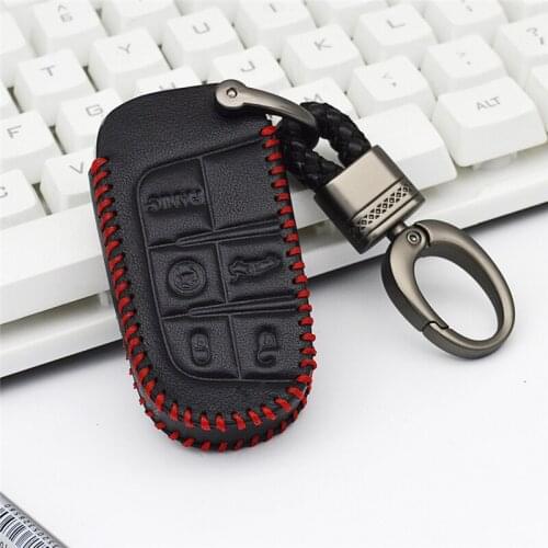 For Fiat 500 Grande Punto Stilo Panda 500x Bravo Doblo Ducato Car Remote Key Protect Shell Fob Case Leather Key Chain Ring Cover