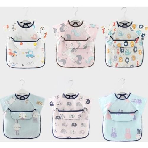 Baby Bandana Bibs Cute Newborn Baby Bibs Waterproof Infant Eating Child Drawing Sleeveless Soft Plastic Kid Bib Meal Burp Cloths