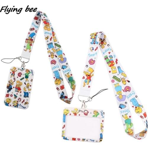 Flyingbee X1999 Cartoon Creative Lanyard Card Holder Student Hanging Neck Mobile Phone Lanyard Badge Subway Access Card Holder