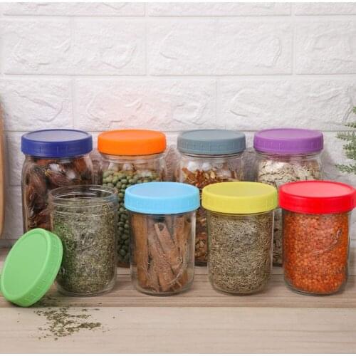 8pcs Colored Mason Jar Lids Food-Grade Plastic Storage Caps for Canning Jars Anti-Scratch Resistant Surface STTA889