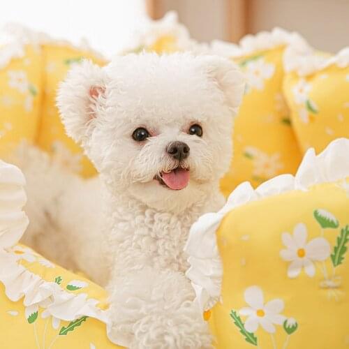 Summer floral kennel cooler small and medium-sized dog puppy dog bed cat bed four seasons general cat bed dog house pet supplies