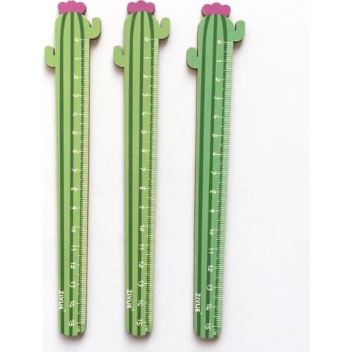 30 Pcs/lot 15 Cm Cactus Wood Ruler Measuring Straight Ruler Tool Promotional Gift Stationery