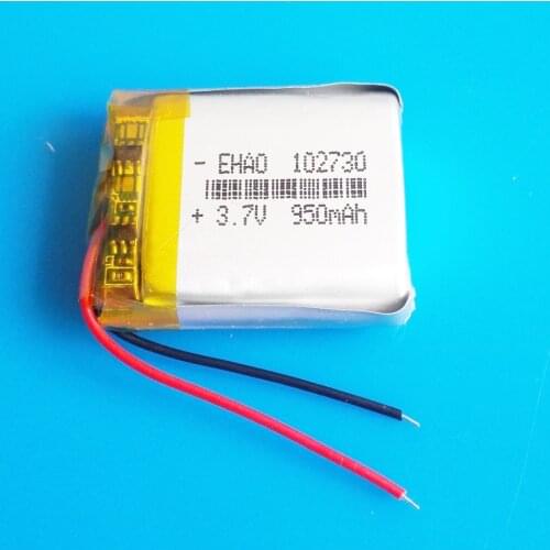 Model 102730 3.7V 950mAh lipo polymer lithium rechargeable battery for MP3 GPS DVD bluetooth recorder headset e-book camera