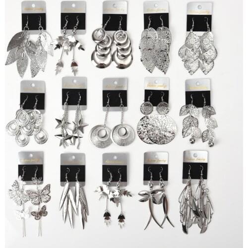 20pairs/lot Womens Fashion Hook Drop Dangle Jewelry Earrings For Party Gift Mix Different Style