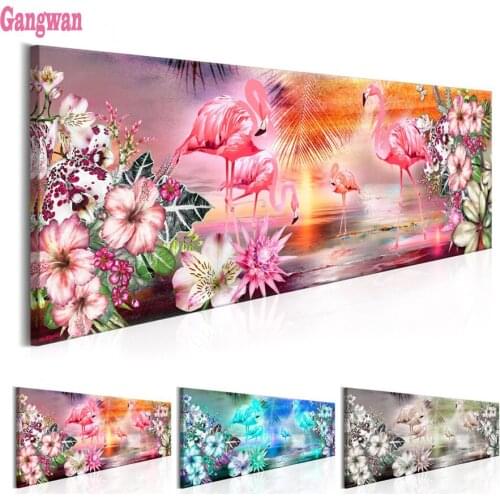 New arrival Diamond Painting Flamingo,flower,almaznaya 5D Diamond Embroidery Stitch Cross,full,rhinestone large home Decorative