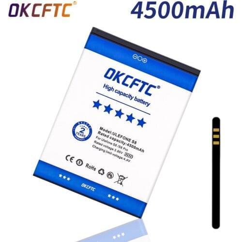 OKCFTC 3.8V 4500mAh Ulefone S8 Battery Replacement S8pro Li-ion Cell Phone Batteries for Ulefone S8/S8 pro MTK6737 MTK6580