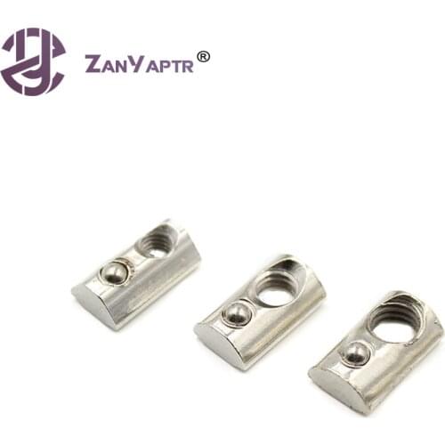 20Pcs M4 M5 M6 T Spring Nut Half Round Elasticity Spring Nut Block For 2020 EU Standard Aluminium Profile Slot Groove 6