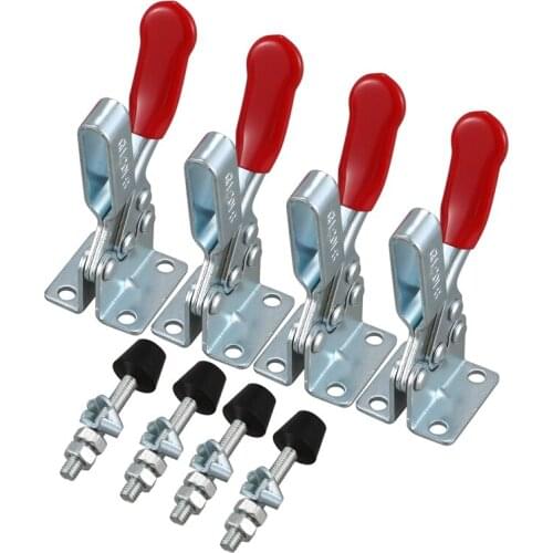 Hand Tool Toggle Clamp 201B Antislip Red Horizontal Clamp 201-B Quick Release Tool 4Pcs Retail