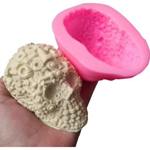 Screw Skull Shape Silicone Mold Cake Candle Mould 3d Handmade Food Grade M185