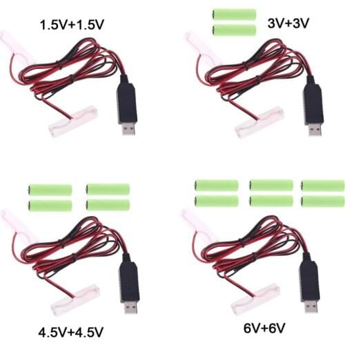 Dual AA Battery Eliminator Power Supply 1.5V 3V 4.5V 6V Replace 1-4pcs Batteries H054