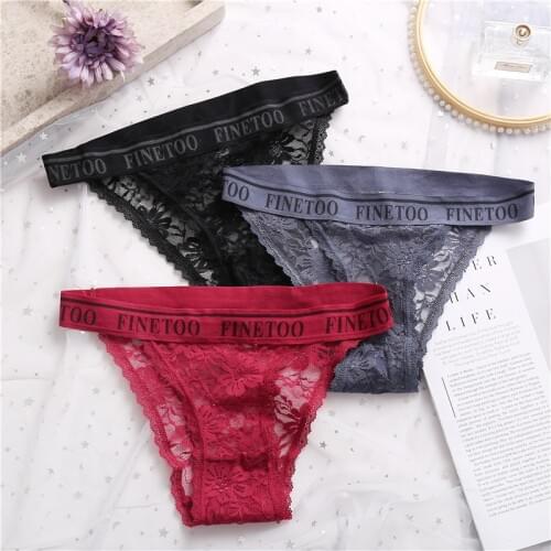 Fashion Lace Panties Women Sexy Briefs Underwear Floral Lace Female Underpants Solid Color Intimate Lingerie Woman Panties M-XL