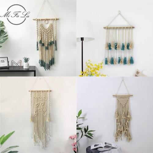 Room Decoration Macrame Wall Art Handmade Cotton Wall Hanging Tapestry with Lace Fabrics Bohemian Wedding Boho Home Decor tapiz