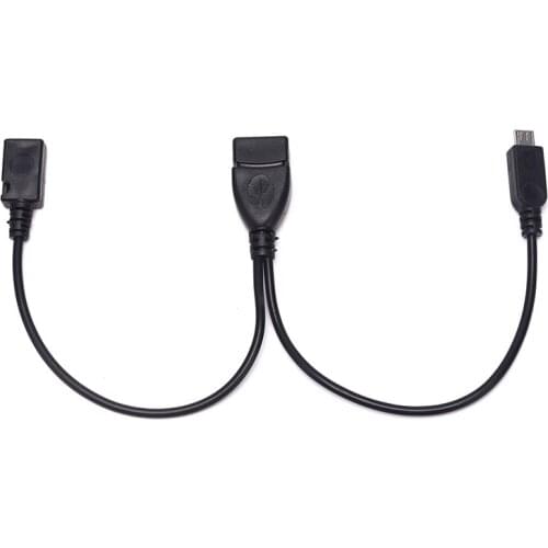 USB 2.0 Type A Female 2 In 1 OTG Micro USB Host Power Y Splitter USB Adapter to Micro 5 Pin Male Female Cable