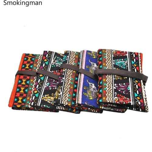 National style cigarette bag Moisturizing bag Cloth cigarette bag Tri-fold leather cigarette bag Tobacco bags