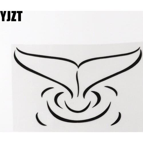 YJZT 13.8CM×8.6CM Marine Animal Whale Tail Decal Vinyl Car Stickers 13D-0980