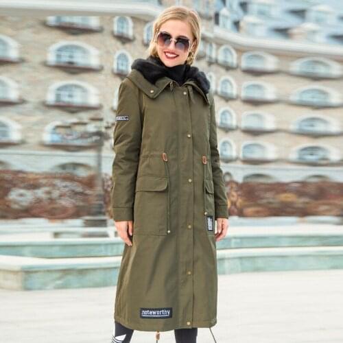 Real Fur Parka 2020 Winter Jacket Women Luxury Natural Mink Fur Coat Female Korean Long Trench Coats Warm Outwear MY3621
