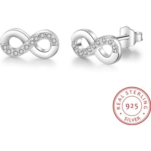 925 Sterling Silvers Women Earrings Eight Shape Infinity Stud Earrings For Women Wedding Jewelry Earrings(EA101984)