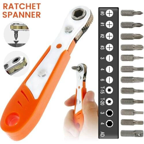 1 Pcs Mini Magnetic Ratchet Wrench Hexagon Torx Bidirectional Control for Single/Double Head Screwdriver Drill Bits Tools