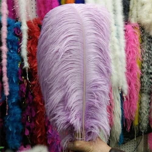 Hot 50 pcs High Quantity Light Purple 24-26inch/60-65cm "thick Stem" Male Ostrich Feathers DIY Jewelry Craft Making Decoration