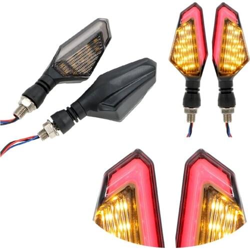 12V 2Pcs/set Motorcycle Turn Light LED Dual Color Turn Light With Signal Angle Refitting Signal Light Flash Before And After