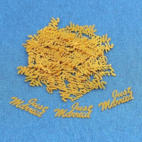 15g Gold Just Married Wedding Party Confetti Foil Table Scatters Love Heart Engagement Married Anniversary Sprinkles Decorations