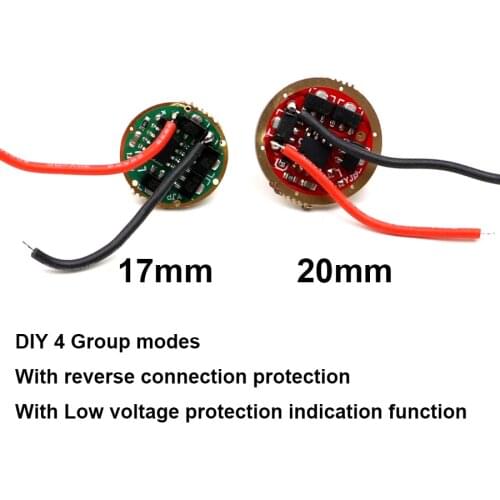 17mm 20mm 7135*8 7135 x 8 chip 4 Groups Modes 2800mA Driver Circuit Board L2 T6 U2 XPL LED 18650 flashlight with protection