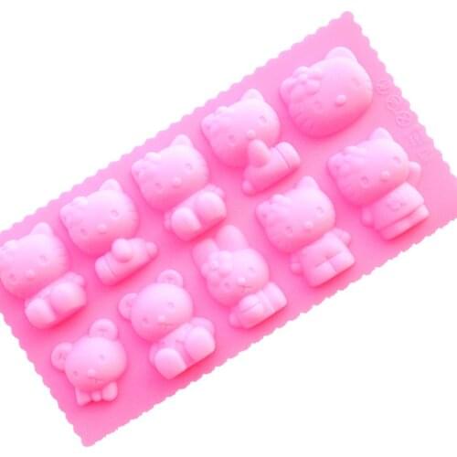 22*11.5*1.5cm Cartoon Cat Head Silicone Handmade Soap Mold Chocolate Mold DIY Baking Tools